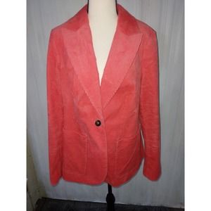 Boden Women’s Coral Orange Corduroy Blazer Size 12R Never Worn!